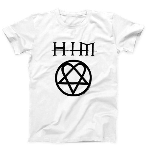 Him Him White Heartagram Man's T-Shirt Tee