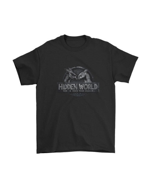 How To Train Your Dragon Hiiden World Jurassic Park Logo Man's T-Shirt Tee