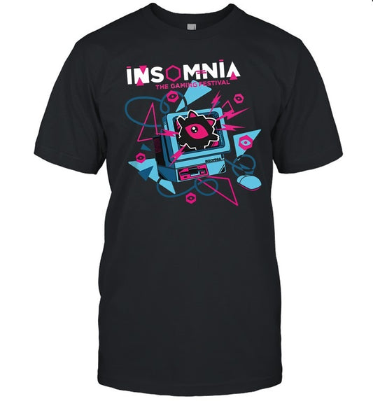 Insomnia The Gaming Festival I72 Retro Computer T Shirt