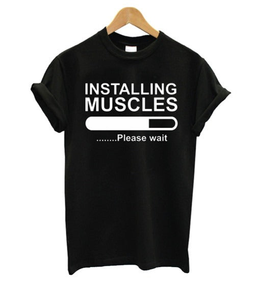 Installing Muscles Funny Man's T-Shirt Tee