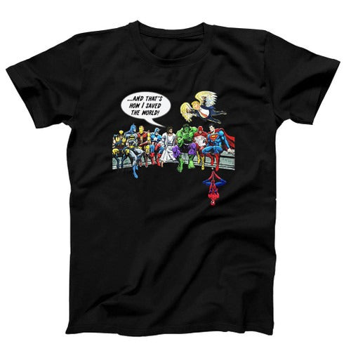 Jesus And Superheros Donald Trump That Is How I Saved The World Man's T-Shirt Tee