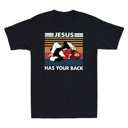 Jiu Jitsu Jesus Has Your Back Funny Man's T-Shirt Tee