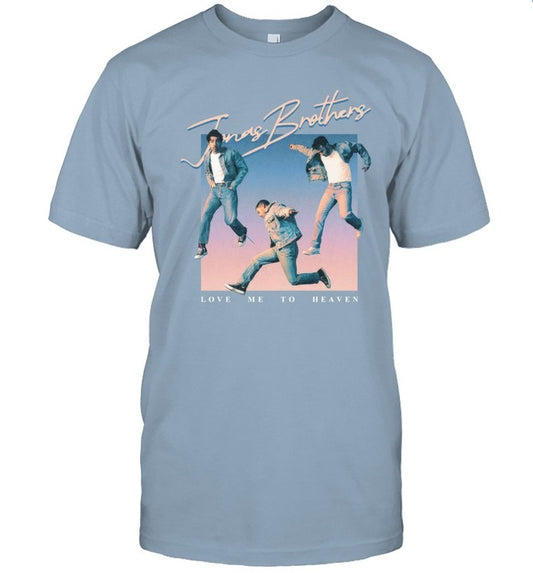 Jonas Brothers Love Me To Heaven Blue Retro T-Shirt