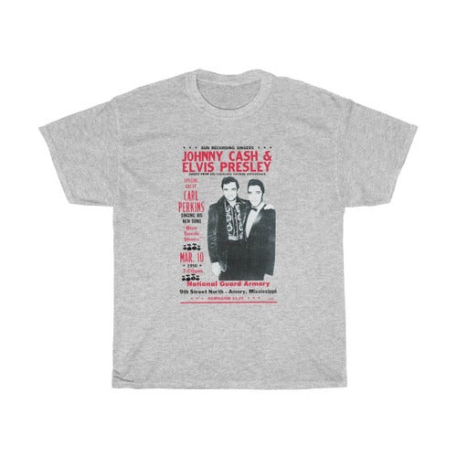 Jonny Cash And Elvis Presley Concert Poster Retro Cool Vintage Man's T-Shirt Tee