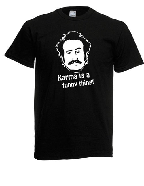 Karma Is A Funny Thing Logo Man's T-Shirt Tee
