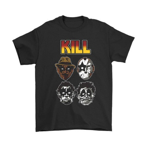 Kill Funny Freddy Jason Halloween Horror Nightmare Kiss Man's T-Shirt Tee