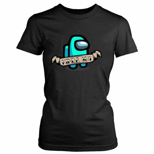 Kinda Sus Retro Cyan Crewmate Solo Racerback Women's T-Shirt Tee