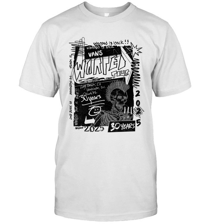 Limited T Shirt Vans Warped Tour 2025 Warped Is Back 30 Years Long Beach CA