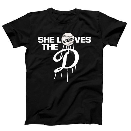 Los Angeles Dodgers Baseball She Loves The Dodgers Man's T-Shirt Tee