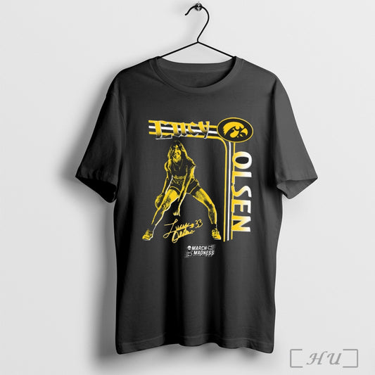 Lucy Olsen Striped Iowa Hawkeyes Basketball Ncaa March Madness Signature Graphic T Shirt Sweatshirt