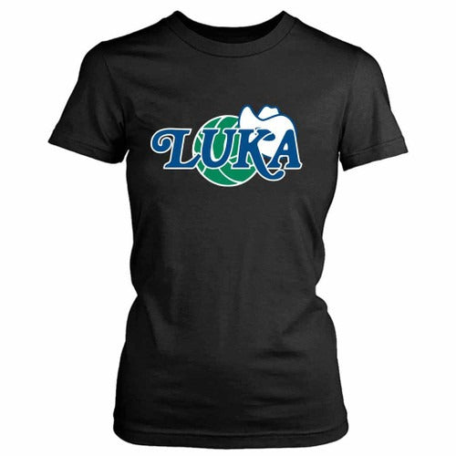 Luka Doncic Cool Retro Mavs Logo Mashup Basketball Lakers Women's T-Shirt Tee