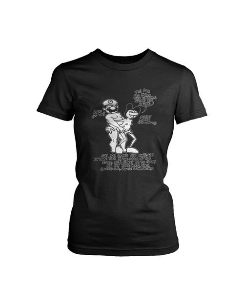 Mario Vs Micky Pornd Funny Women's T-Shirt Tee