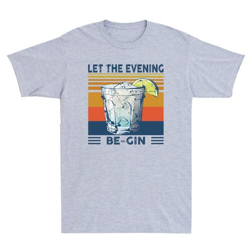 Martini Cocktail Let The Evening Be Gin Funny Gift Vintage Man's T-Shirt Tee