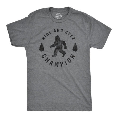 Mens Hide And Seek Champion Funny Bigfoot Tee Humor Cool Graphic Print.Jpeg Man's T-Shirt Tee