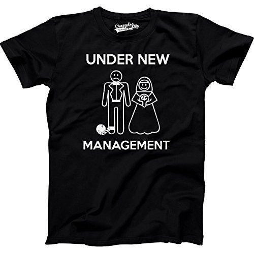 Mens Under New Management Funny Wedding Bachelor Party Novelty Tee For Guys Man's T-Shirt Tee