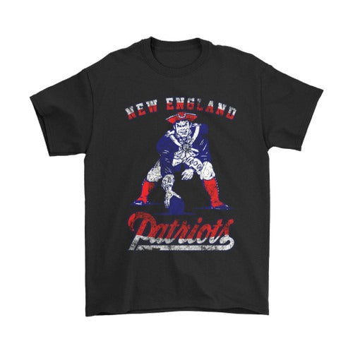 Ne New England Patriots Retro Grunge Man's T-Shirt Tee