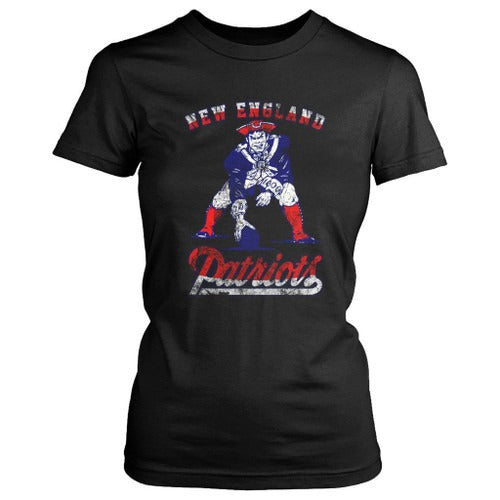 Ne New England Patriots Retro Grunge Women's T-Shirt Tee