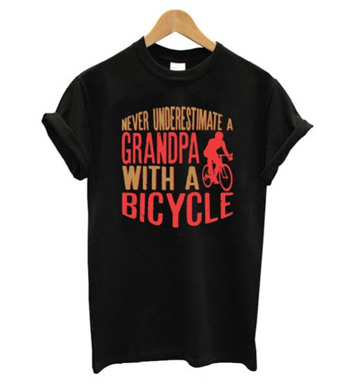 Never Underestimate A Grandpa With A Bicycle Cool Funny Gift Man's T-Shirt Tee