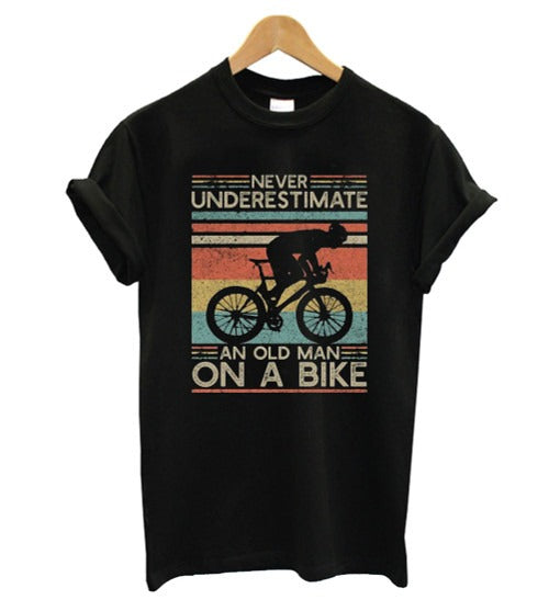Never Underestimate An Old Man On A Bike Man's T-Shirt Tee