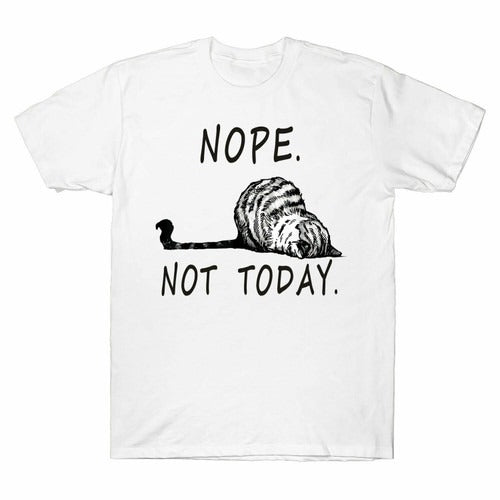 Nope Not Today Funny Lazy Cat Kitten Lover Man's T-Shirt Tee
