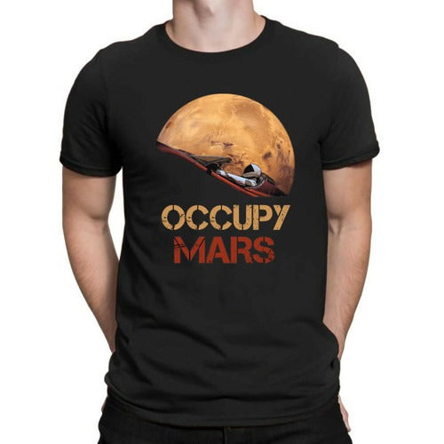 Occupy Mars Starman Vintage Graphic Man's T-Shirt Tee