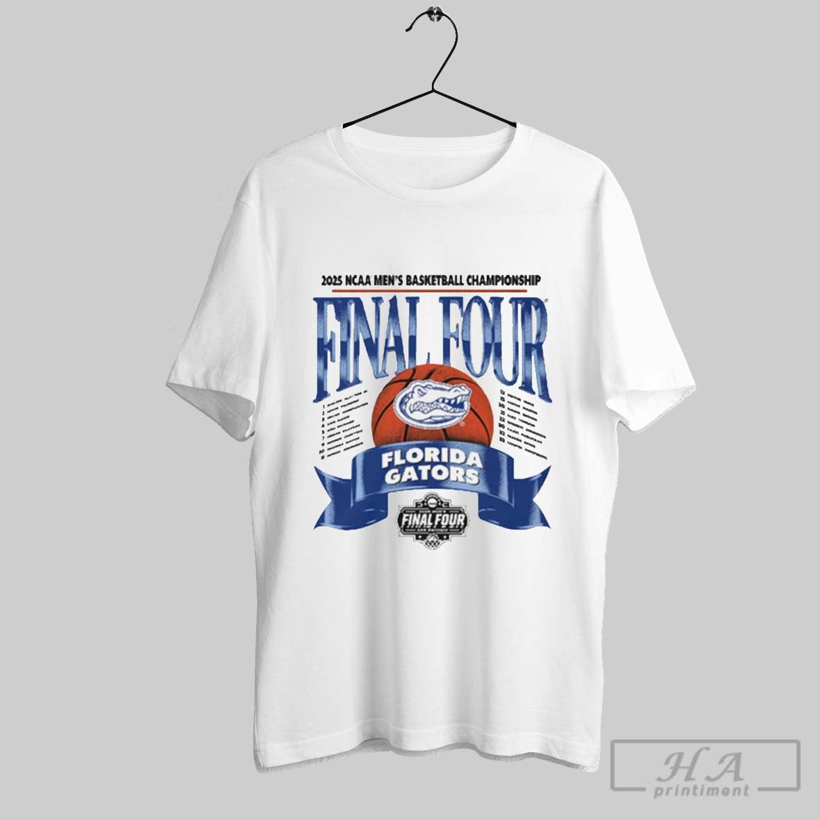 Official 2025 Ncaa Final Four Championship Florida Gators Mens Basketball Team Win Texas Tech Banner T Shirt