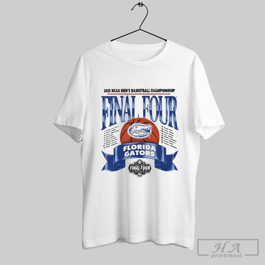 Official 2025 Ncaa Final Four Championship Florida Gators Mens Basketball Team Win Texas Tech Banner T Shirt