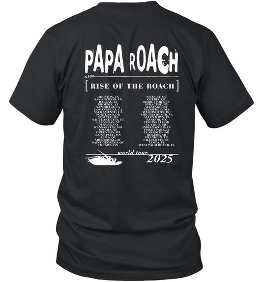 Papa Roach Rise Of The Roach 2025 North American Tour T-Shirt