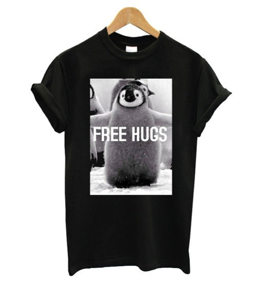 Penguin Free Hugs Funny Novelty Cool Man's T-Shirt Tee