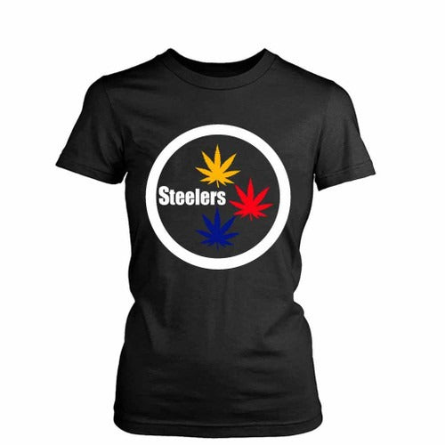 Pittsburgh Steelers Stoner Pot Leaf Women's T-Shirt Tee