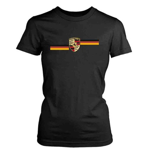 Porsche Retro Logo Stripe Women's T-Shirt Tee