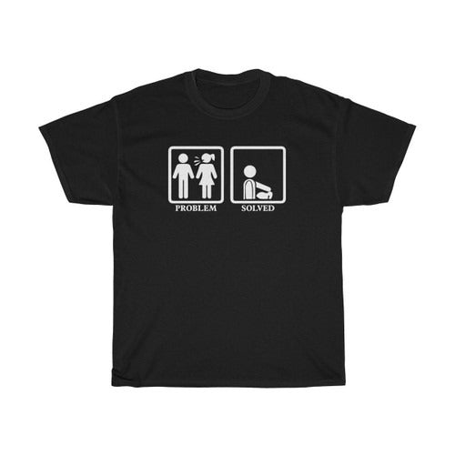 Problem Solved Marriage Funny Newly Married Wife Husband Man's T-Shirt Tee