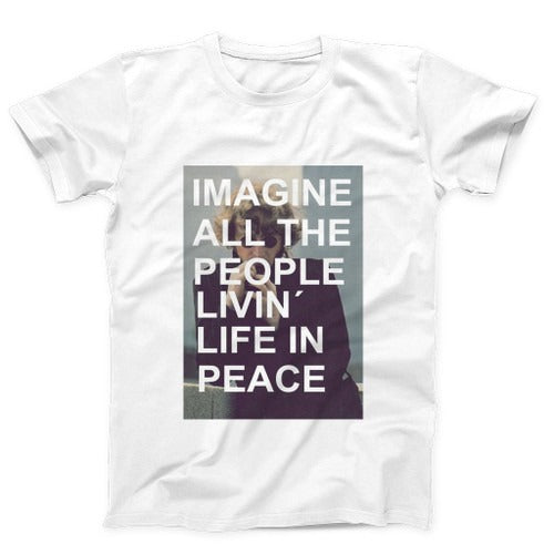 Quotes Imagine John Lennon Poster Man's T-Shirt Tee