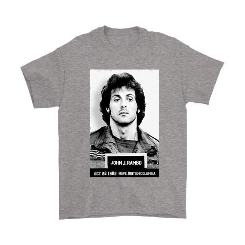 Rambo Police Mugshot Funny Movie Man's T-Shirt Tee