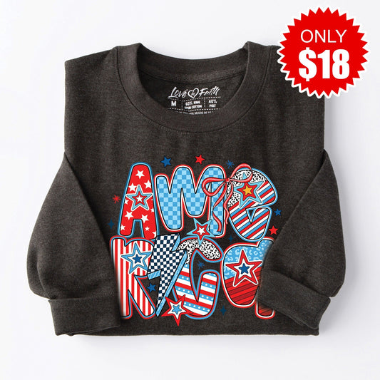 Retro America 2 Sweatshirt - Heather Charcoal - 18