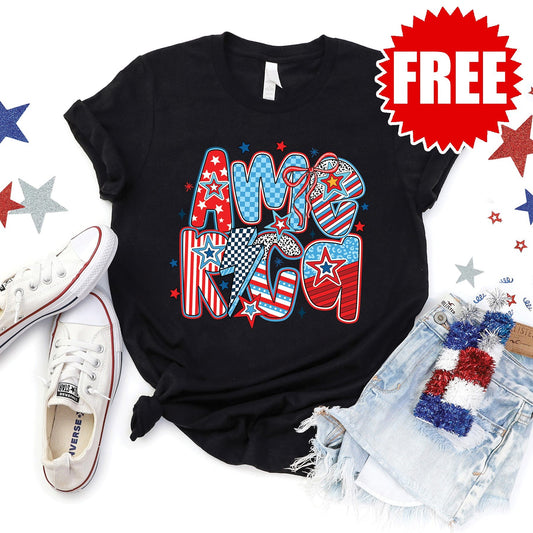 Retro America 2 Tee - Black - FREE