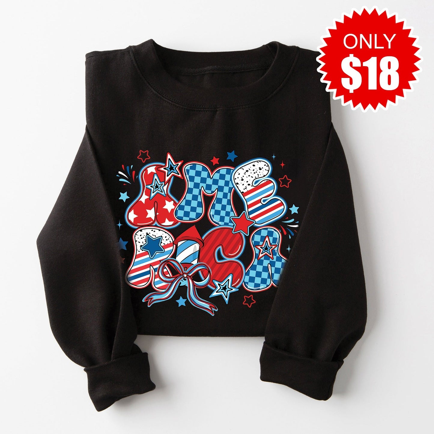 Retro America Sweatshirt - Black - 18