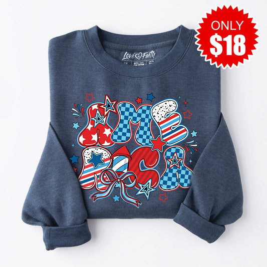 Retro America Sweatshirt - Heather Navy - 18