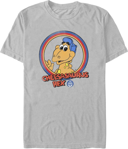 Retro Circle Cheesasaurus Rex Kraft T-Shirt