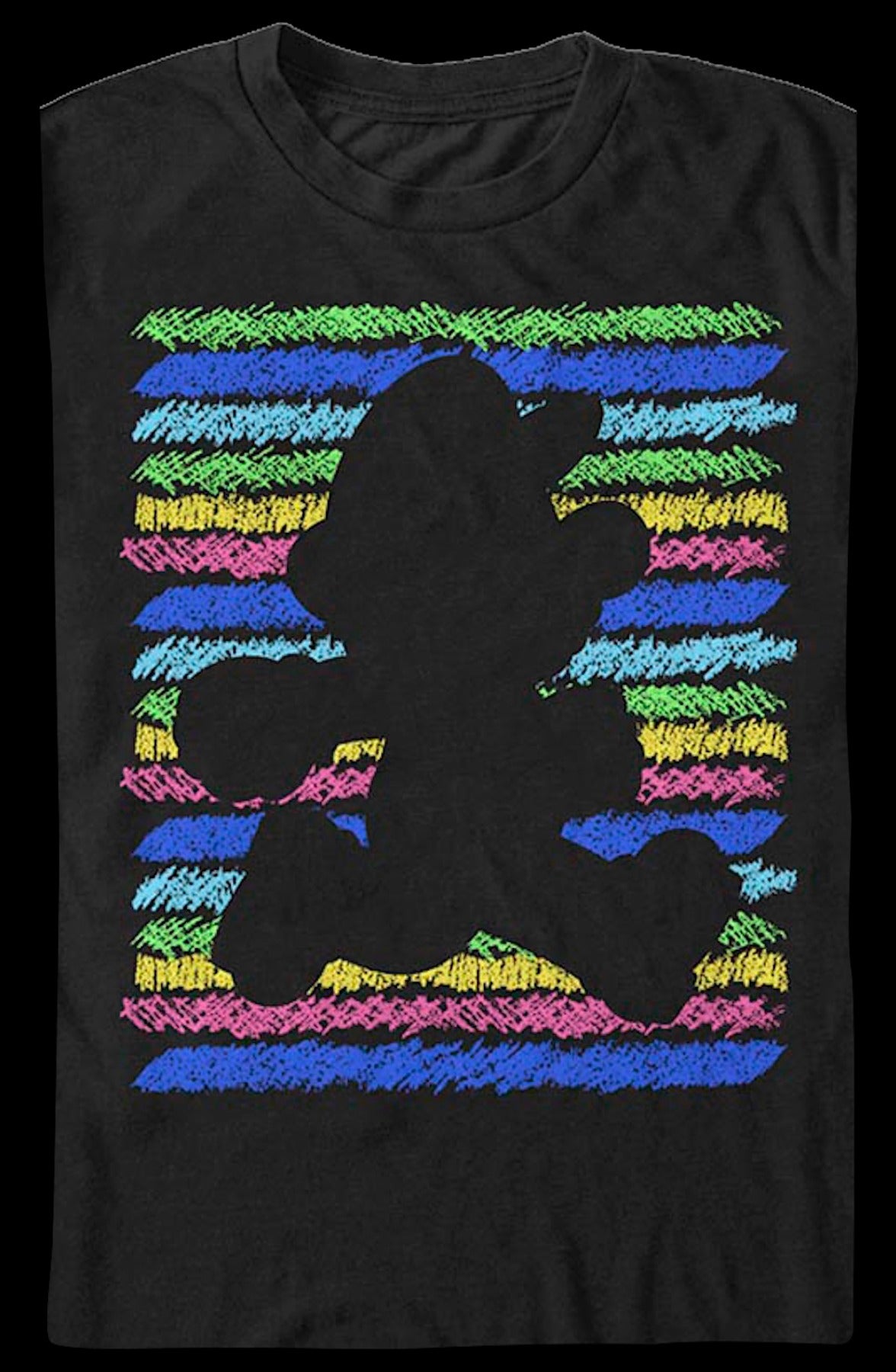 Retro Crayon Stripes Silhouette Super Mario Bros. T-Shirt