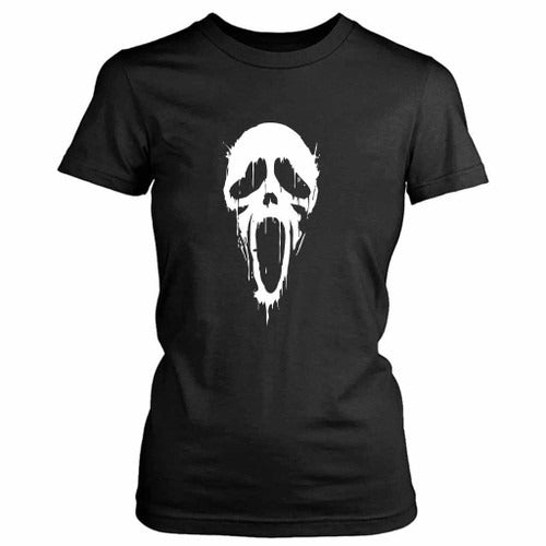 Retro The Ghost Face Scream Bleed Dtg143 Chiffon Women's T-Shirt Tee