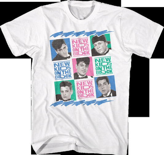 Retro Tuxes In Squares New Kids On The Block T-Shirt