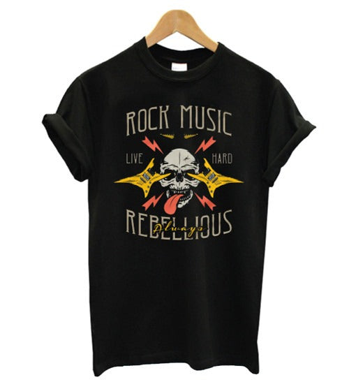 Rock Music Life Hart Rebellious Always Unisex Man's T-Shirt Tee