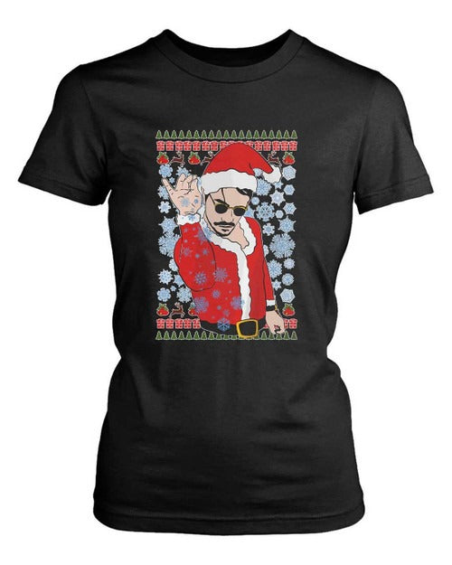 Salt Bae Santa Ugly Christmas Funny Women's T-Shirt Tee