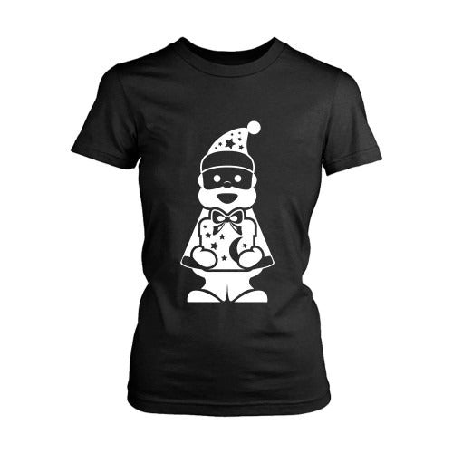 Santa Funny Art Black And Withe Women's T-Shirt Tee