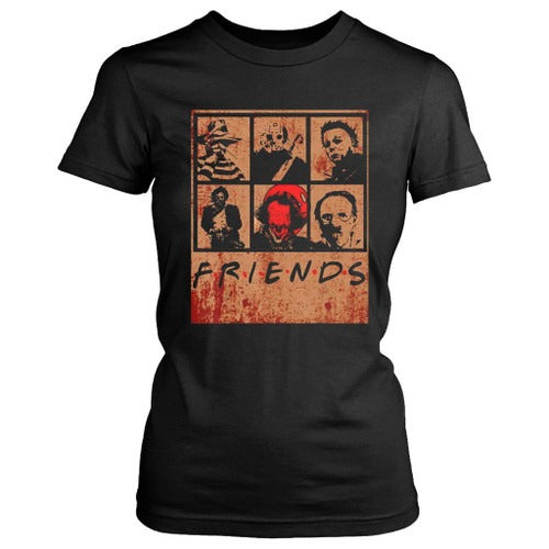 Scary Friends Horror Movie Creepy Halloween Women's T-Shirt Tee