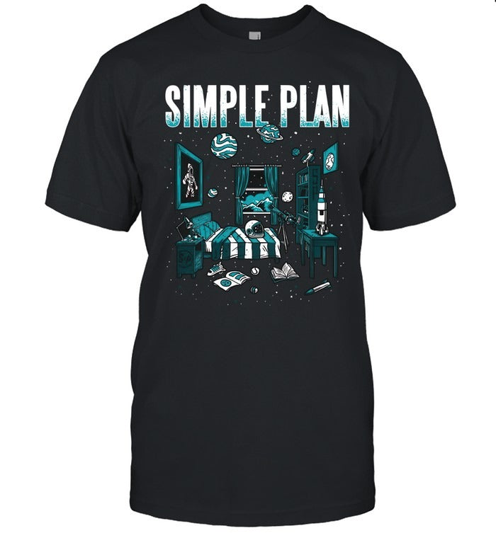 Simple Plan Astronaut Room Black 2025 T-Shirt