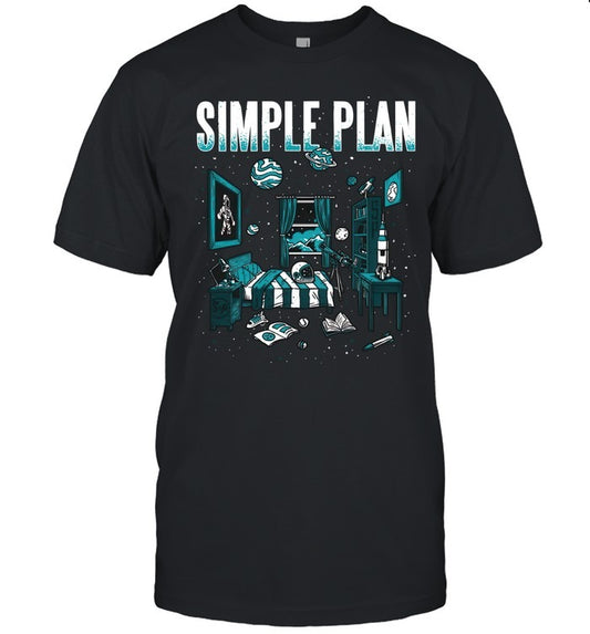 Simple Plan Astronaut Room Black 2025 T-Shirt