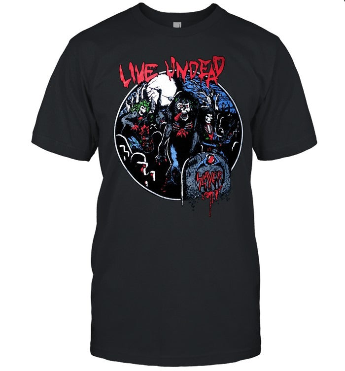 Slayer Live Undead 87 Stonewash Retro New Edition T Shirt