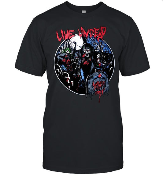 Slayer Live Undead 87 Stonewash Retro T Shirt